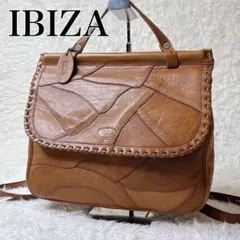 イビサ レザー 2way リュック ショルダーバッグ パッチワーク A4収納可