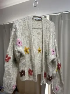 ZARA デイジーダック　刺繍 ニットカーディガン DAISY DUCK WOOL CARDIGAN HARRY LAMBERT FOR ZARA X DISNEY - Ecru