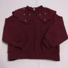 apres les cours スカラップ襟 パール 裏起毛 トップス 110