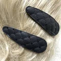 特価2点☆✴︎パッチンピンコーナー200黒色合皮スパンコール雫型パッチンピン8cm