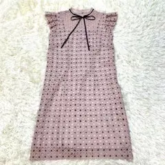 かるーあ様専用 リリーブラウン 花柄 レース編み ノースリーブ ワンピース