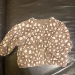 BREEZE ブリーズ　ファー素材の水玉模様アウター 80 ジャケット　ピンク