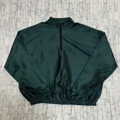 80s-90s USA製 古着 無地 ハーフジップ ナイロンジャケット XL