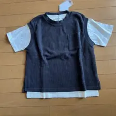 F.O.KIDS キッズ Tシャツ 重ね着風 ワッフル地