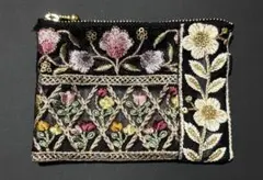インド刺繍リボン　ミニポーチ