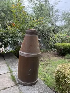 4F 時代物 酒瓶 醤油壺 油壷 古道具 陶器壺 花器 花生け アンティーク