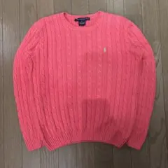 ラルフローレン　ケーブルニット　ポニー刺繍