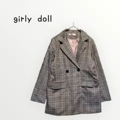 【girly doll】グレンチェック柄 ダブルテーラードジャケットのサムネイル