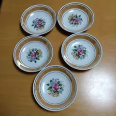アンティークナルミ　小皿5枚　昭和レトロ食器　オーロラのサムネイル