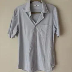 ユニクロUNIQLO 半袖シャツ Lサイズ ストライプ（青と白）未着用品タグなし