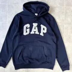 y3k 00s GAP ビッグロゴ 裏起毛パーカー ネイビー M オーバーサイズのサムネイル