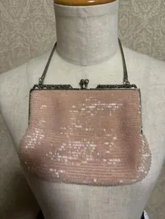 ビーズバック　ハンドバッグ　ハンドメイド　レトロ　着物　昭和レトロ