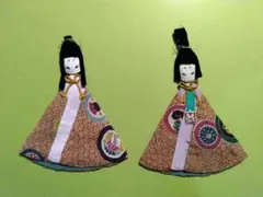 和風手作り壁面用雛人形セット 中古