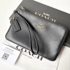 【新品】COACH ダブルファスナー ポーチ コインケース 小物入れ 黒