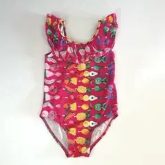 女の子用 ロンパース水着 フルーツ柄 フリル付き　100〜110センチ