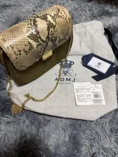 ほぼ未使用　A.D.M.J. ショルダー　バッグ　レザー　チェーン　パイソンのサムネイル
