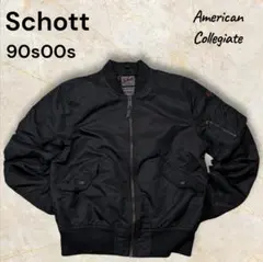 Schott MA-1 ブラック カレッジライン AC ワッペン 海外買付