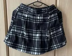 黒×白チェック柄パンツ　　140㎝