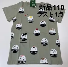新品CHEEK ROOM 大盛りごはん柄 Tシャツ 110cm オリーブのサムネイル