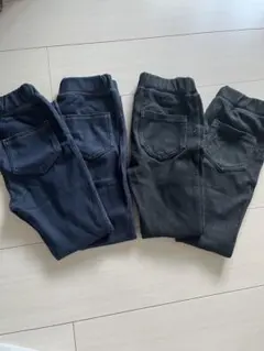 無印良品　ジャージーストレッチデニム調レギンスパンツ　４着セット　双子　120