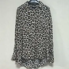 ZARA WOMAN レオパード柄レーヨンシャツ