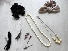 ヘアアクセサリーとネックレスセット　おまけ付き10点