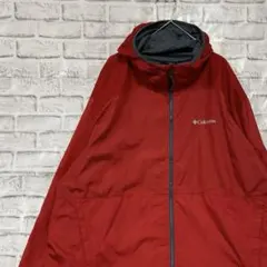 コロンビア　マウンテンパーカー　レッド2XL ロゴ刺繍アウトドア0106