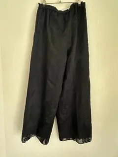UNFILO アンフィーロ ボタニカル エンブロイダリー パンツ Ｌサイズ 黒