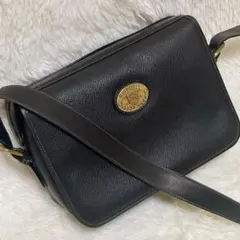 美品✨バーバリー　ショルダーバッグ　レザー　黒　ノバチェック　両面フラップ