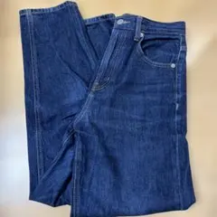 GU ハイウエストマムジーンズ ネイビー