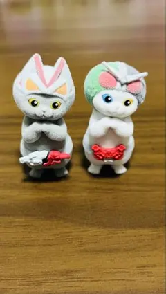 仮面にゃいだー ガチャ 仮面ライダー ねこ フィギュア　2点セット