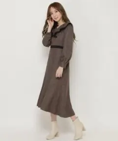 極美品✨】WILLSELECTION 配色ラッフルワンピース リボン