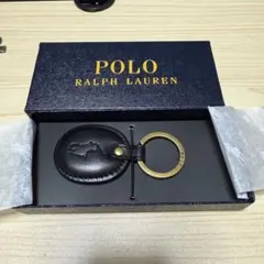ポロラルフローレン 牛革 ブラックキーリング キーホルダー 新品