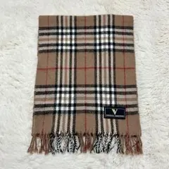 【VINCENZO VALENTINO】フリンジチェック柄マフラー