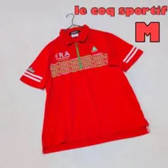 【ルコックスポルティフ】ゴルフ ハーフジップ ポロシャツ オレンジ　M スポーツ