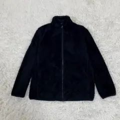 ユニクロ 黒 フリースジャケット・アウター メンズ 防暖