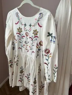 ZARA woman 刺繍 チュニック ワンピース