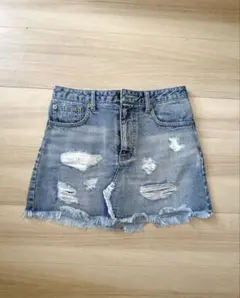 DaTuRa GYDA パンスカ ダメージ デニム スカート ミニスカート