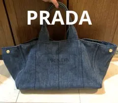 【美品】PRADA カナパ　デニム　トートバッグ