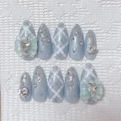 現品37579 量産型　ちゅるん　フレンチガーリー　地雷　ネイルチップ　ワンホン