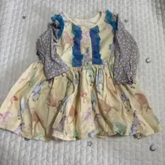 馬プリント ワンピース 80サイズ