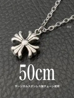 【タイニー クロス ネックレス 2mm 50cm 1本】ステンレス a03