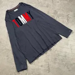 【TOMMY HILFIGER DENIM】（XL）プリント ロング Tシャツ