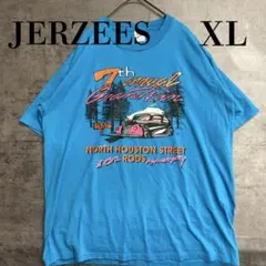 ジャージーズ 水色 Tシャツ 両面プリント アメリカ製 XL 半袖【い300】