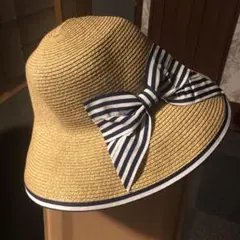 【美品】夏用　リボン付き帽子