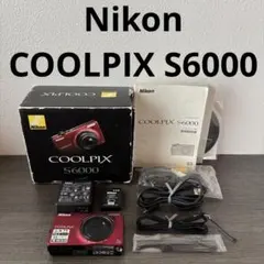 Nikon COOLPIX S6000 オールドデジカメ　ジャンク品 ジャンク】Nikon☆COOLPIX S6000 赤 コンパクトデジタルカメラ - メルカリ