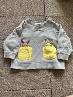 イーブイ・ピカチュウ刺繍トレーナー 90センチ