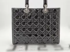 Dior ディオール レディディオール エナメルハンドバッグ 黒 中型