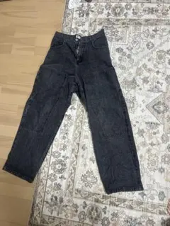 ダークグレー デニム ワークパンツ