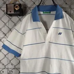 80s 日本製YONEX ヨネックス ポロシャツ ボーダー バドミントン テニス